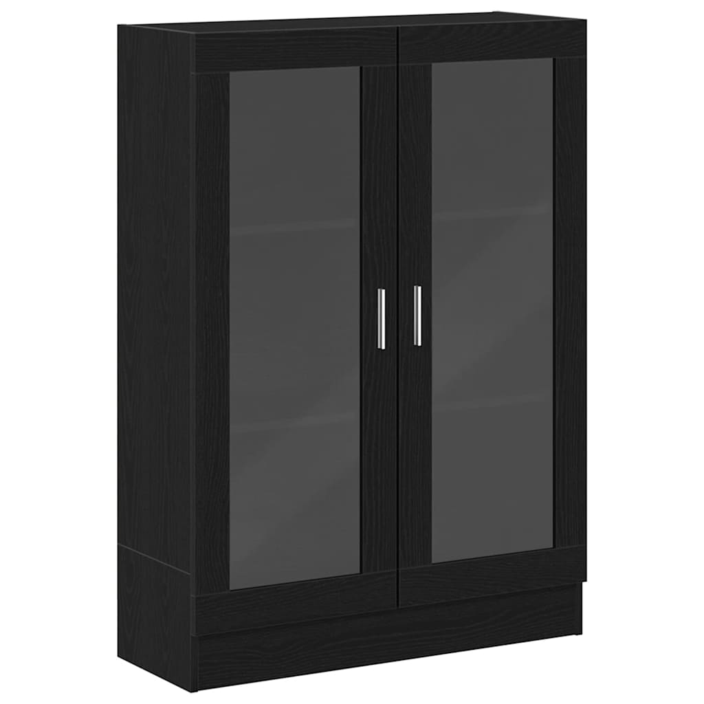bogskab 82,5x30,5x115 cm konstrueret træ sort egetræsfarve