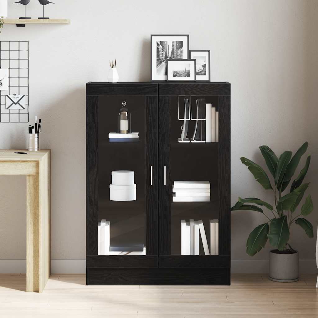 bogskab 82,5x30,5x115 cm konstrueret træ sort egetræsfarve