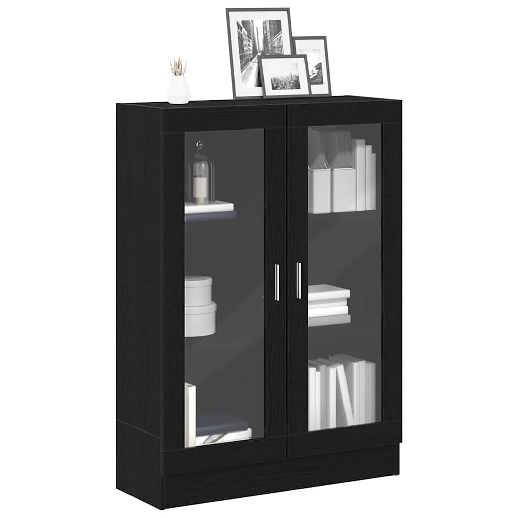 bogskab 82,5x30,5x115 cm konstrueret træ sort egetræsfarve