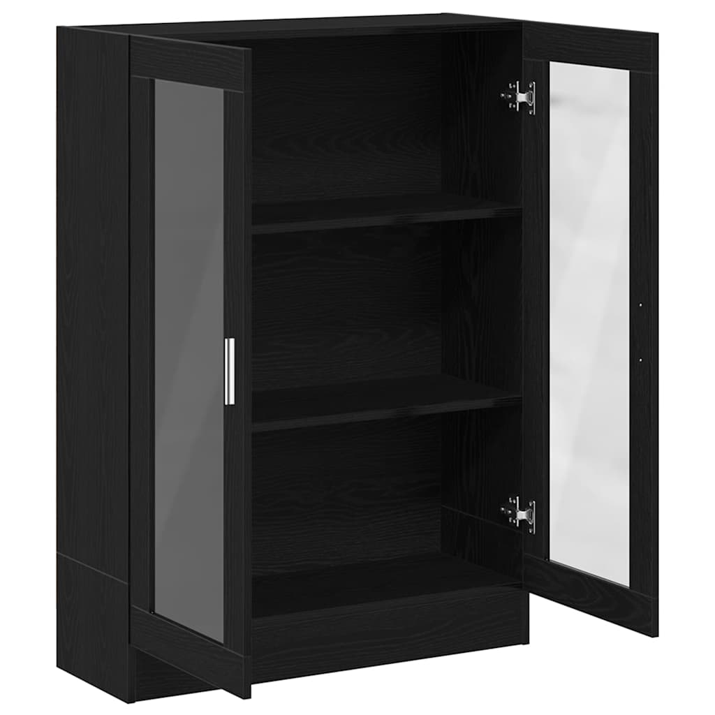 bogskab 82,5x30,5x115 cm konstrueret træ sort egetræsfarve