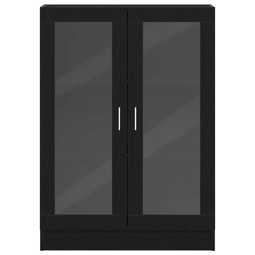 bogskab 82,5x30,5x115 cm konstrueret træ sort egetræsfarve