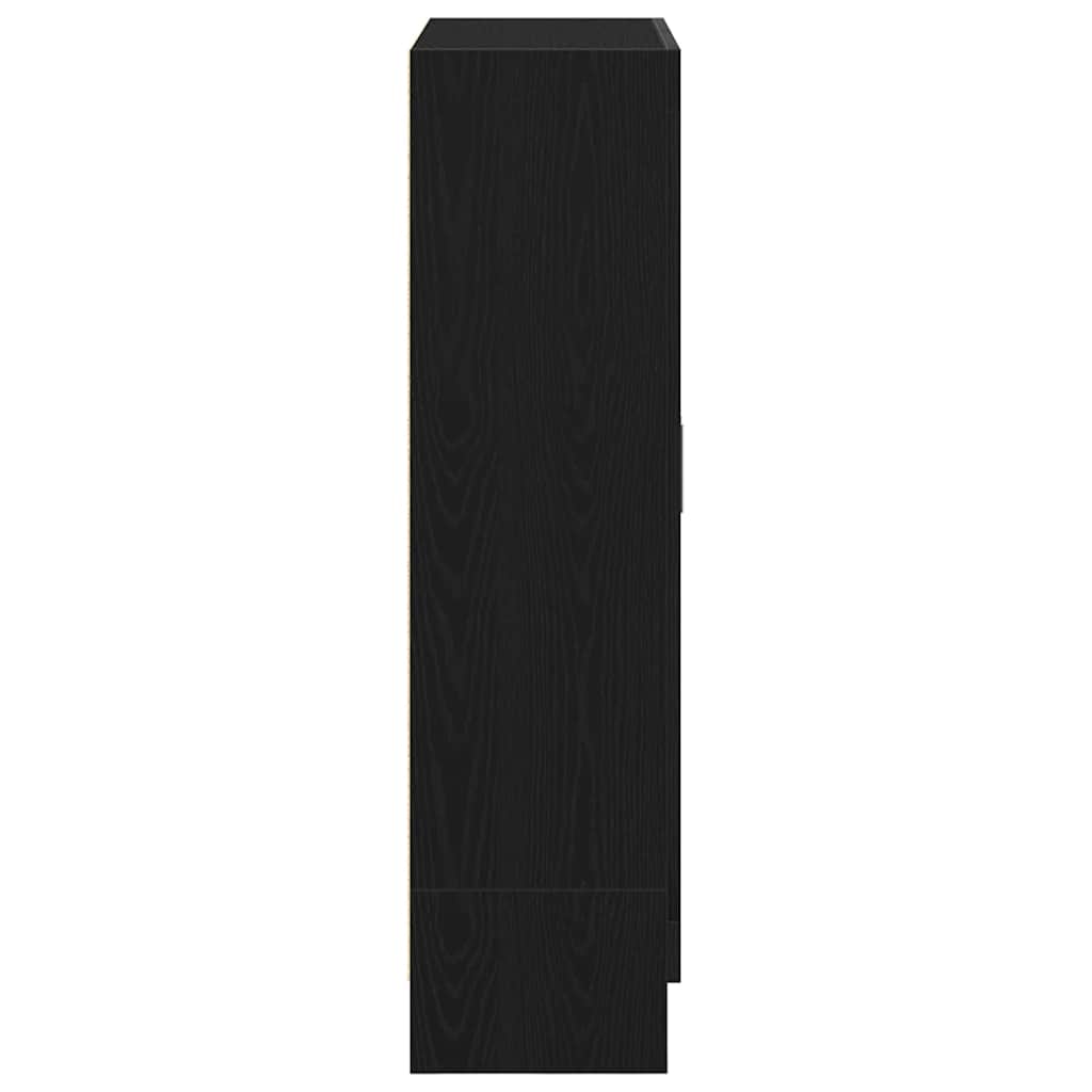 bogskab 82,5x30,5x115 cm konstrueret træ sort egetræsfarve