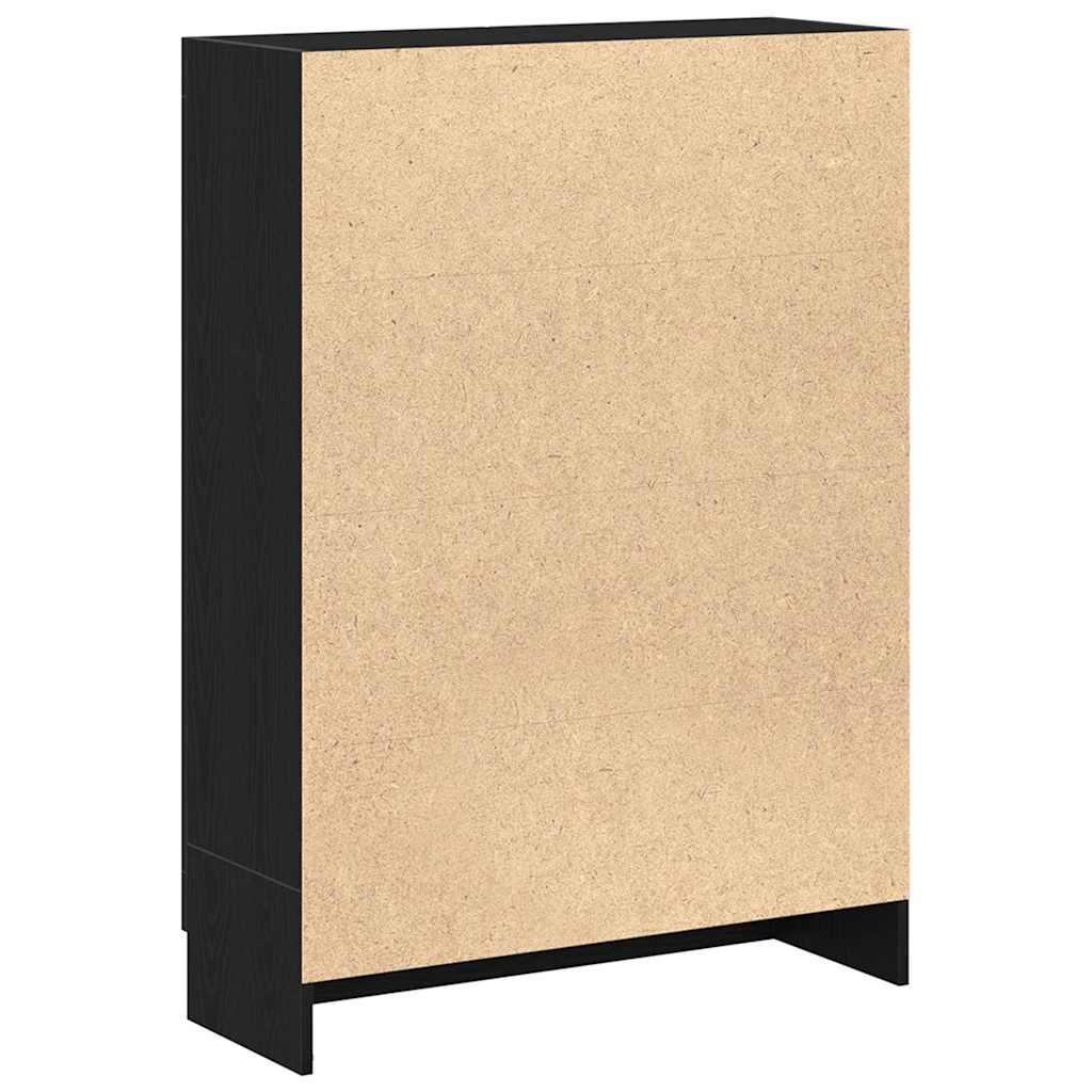 bogskab 82,5x30,5x115 cm konstrueret træ sort egetræsfarve
