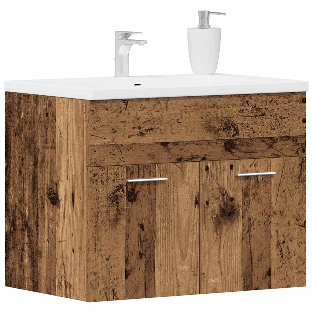 badeværelsesvaskeskab 60x38,5x46 cm konstrueret træ antikt træ