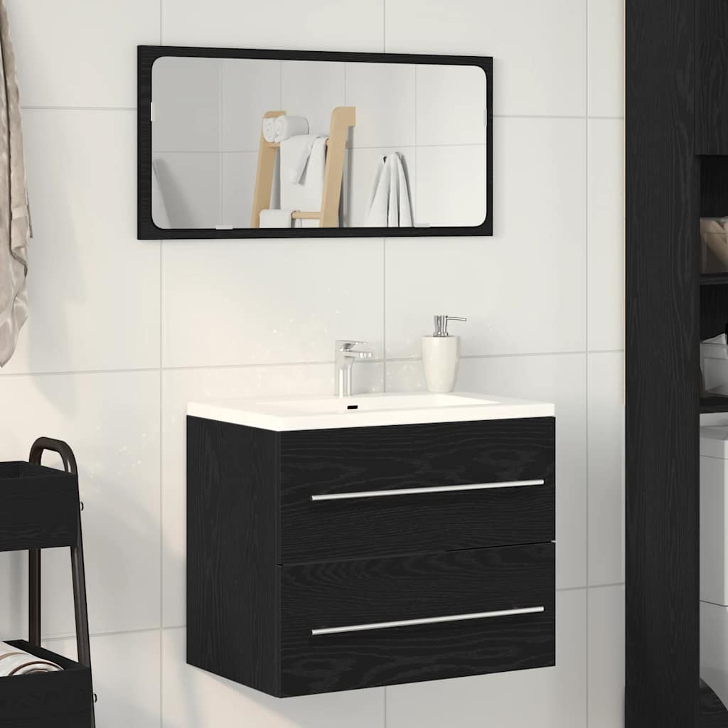 badeværelsesvaskeskab 60x38,5x48 cm konstrueret træ sort egetræ