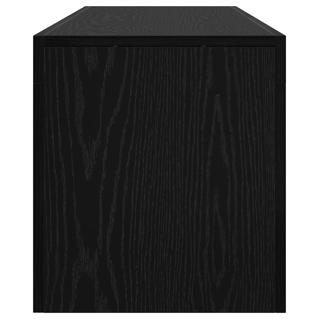 tv-bord med LED-lys 140x36,5x40 cm konstrueret træ sort egetræ
