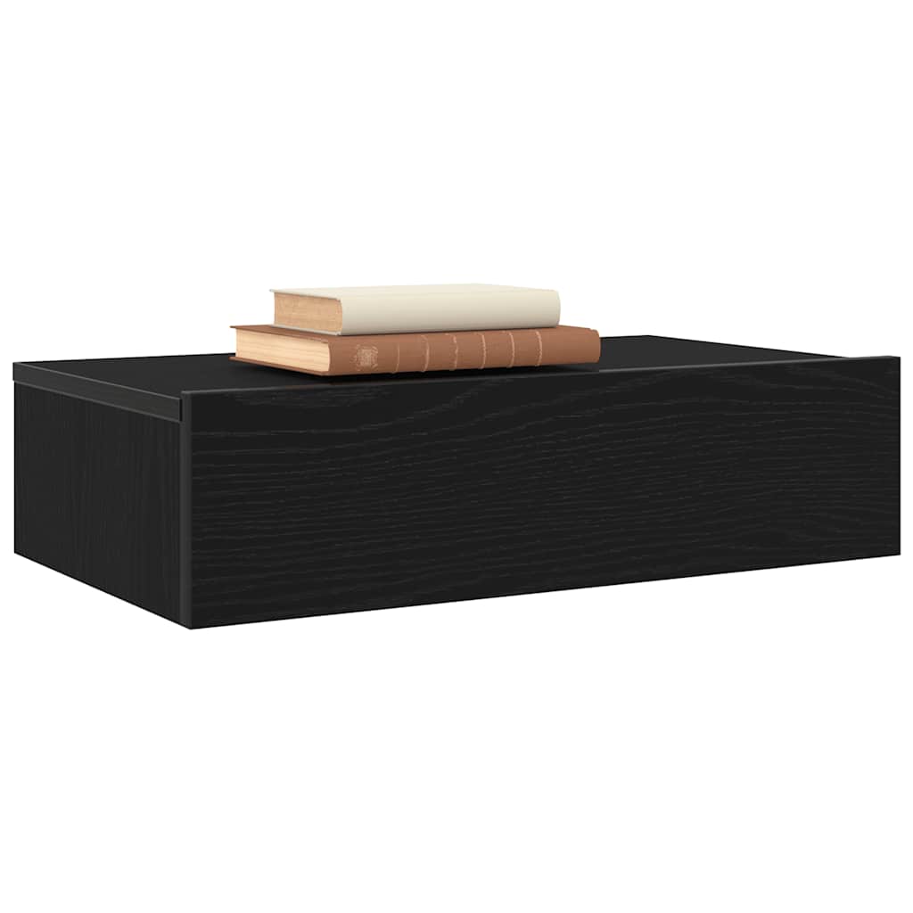 TV-skab med LED-lys sort egetræ 60x35x15,5 cm