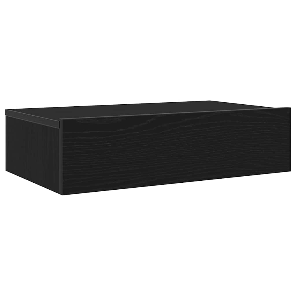 TV-skab med LED-lys sort egetræ 60x35x15,5 cm