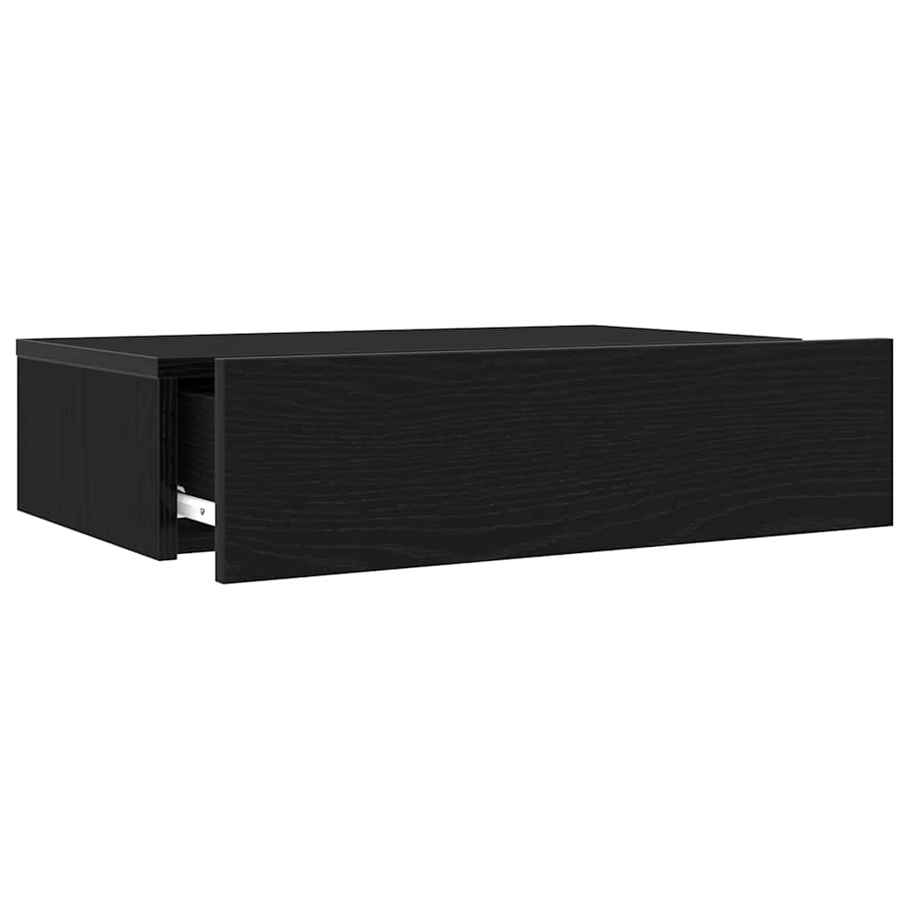 TV-skab med LED-lys sort egetræ 60x35x15,5 cm