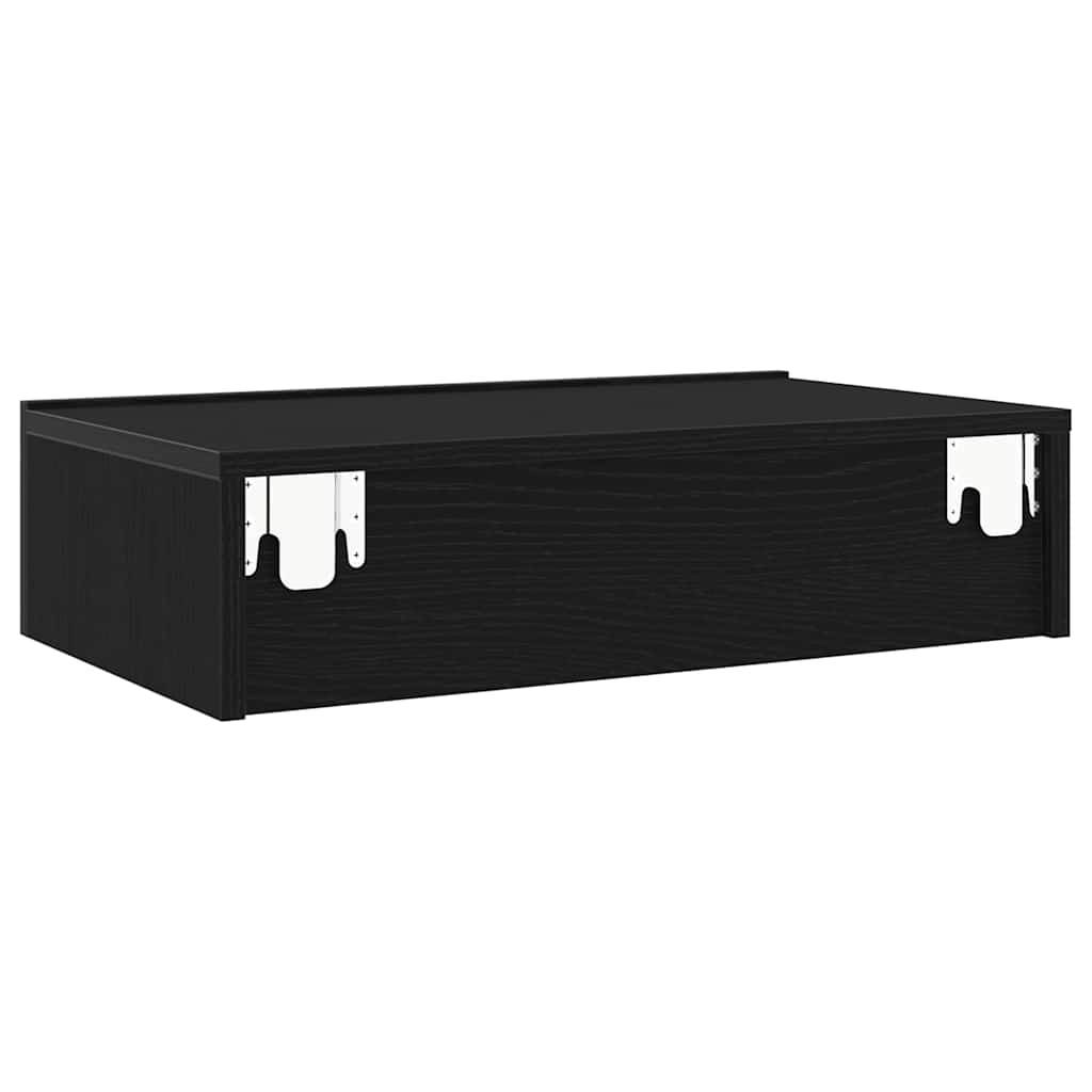 TV-skab med LED-lys sort egetræ 60x35x15,5 cm