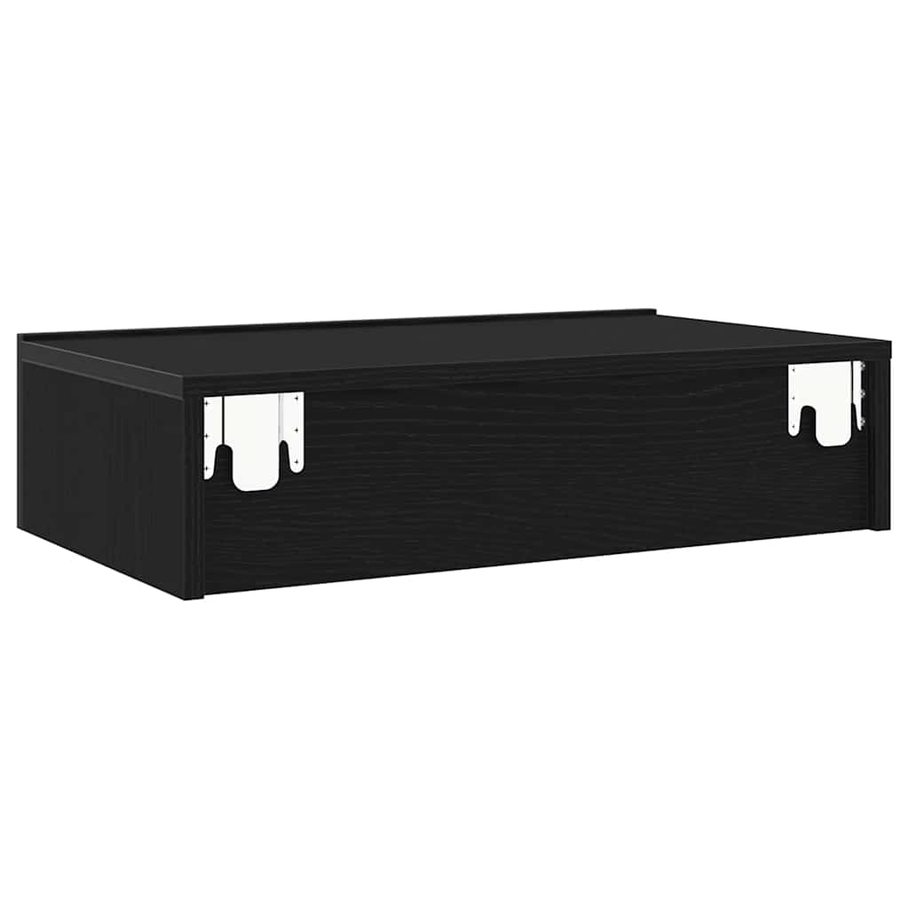 TV-skabe med LED-lys 2 stk. sort eg 60x35x15,5 cm