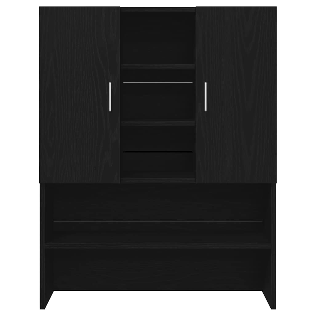 badeværelsesskab 70,5x25,5x90 cm sort egetræsfarve
