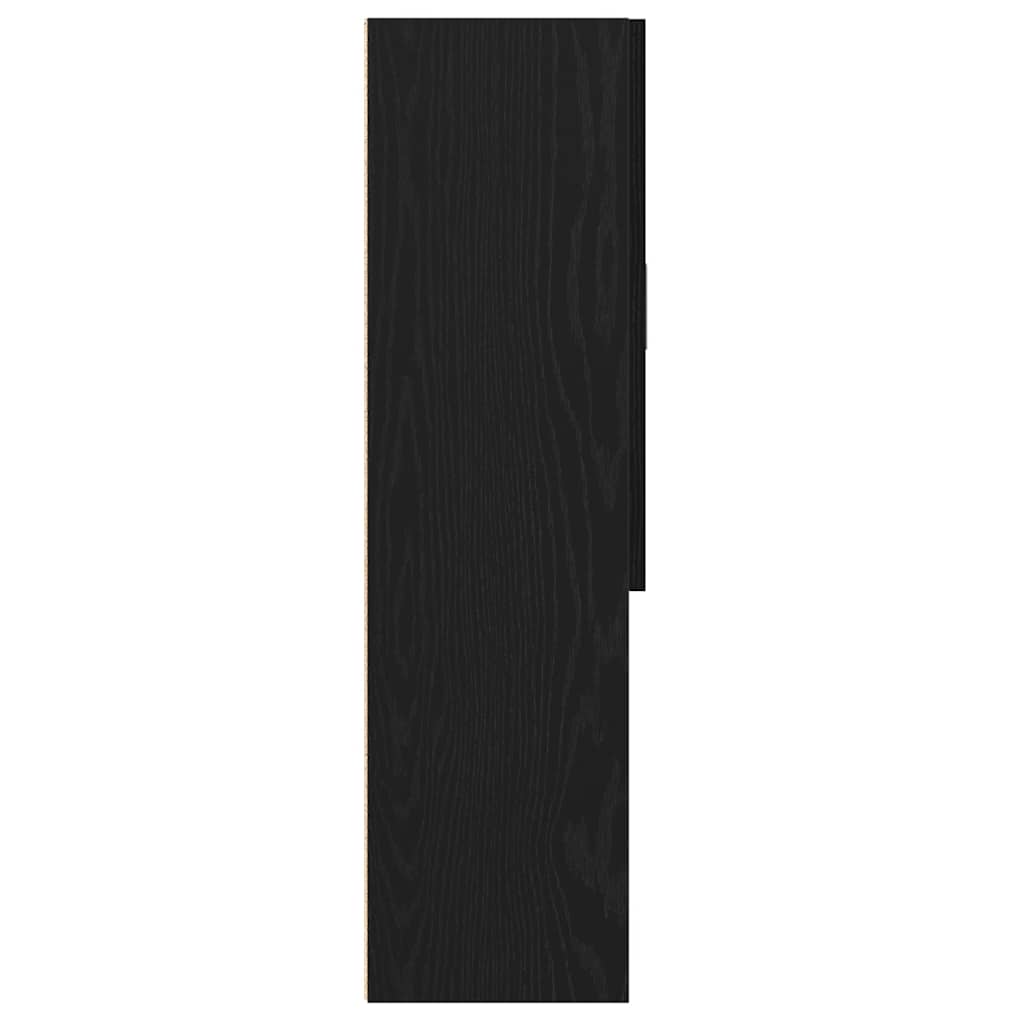 badeværelsesskab 70,5x25,5x90 cm sort egetræsfarve
