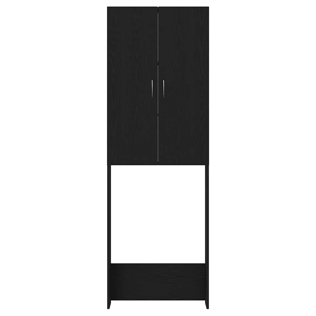 vaskemaskineskab 64x25,5x190 cm sort egetræsfarve