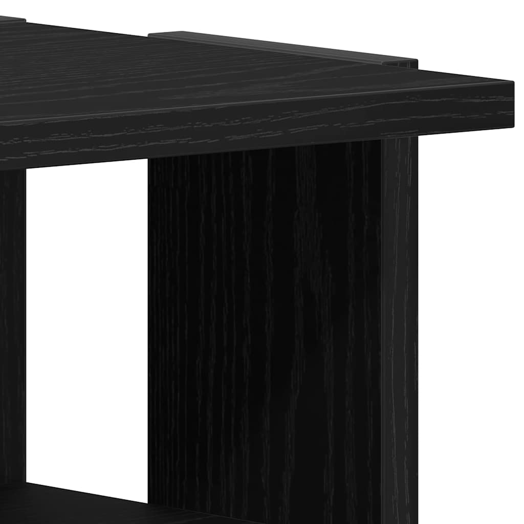 skoskabe 2 stk. 25x27x102 cm konstrueret træ sort egetræ