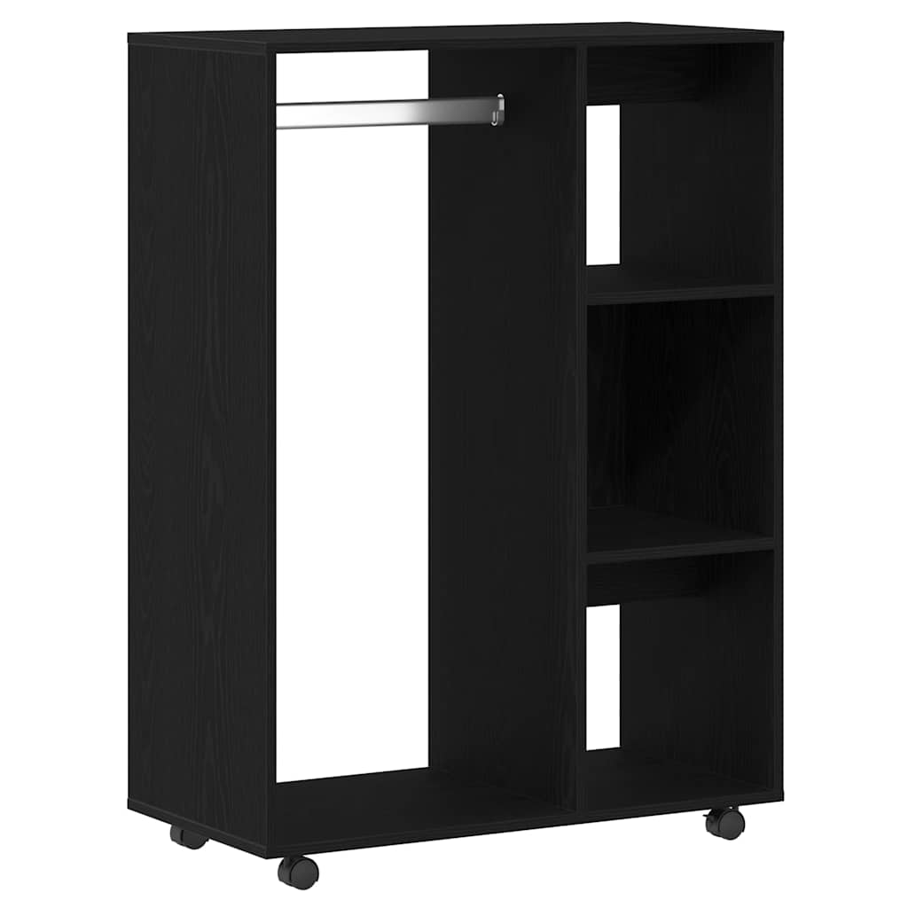 garderobe sort egetræ 80x40x110 cm konstrueret træ