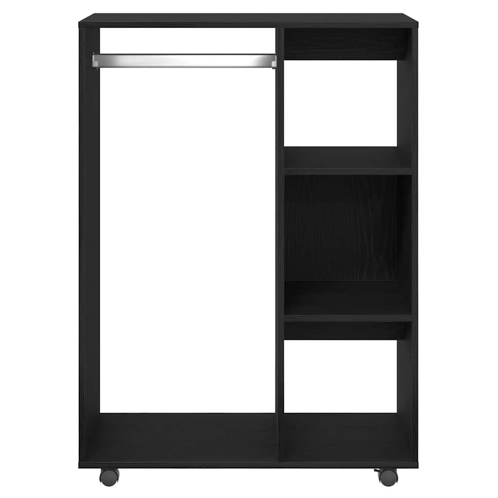 garderobe sort egetræ 80x40x110 cm konstrueret træ