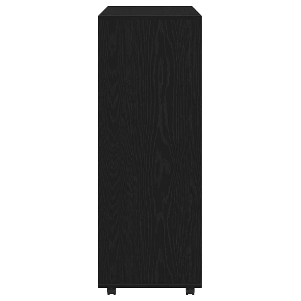 garderobe sort egetræ 80x40x110 cm konstrueret træ