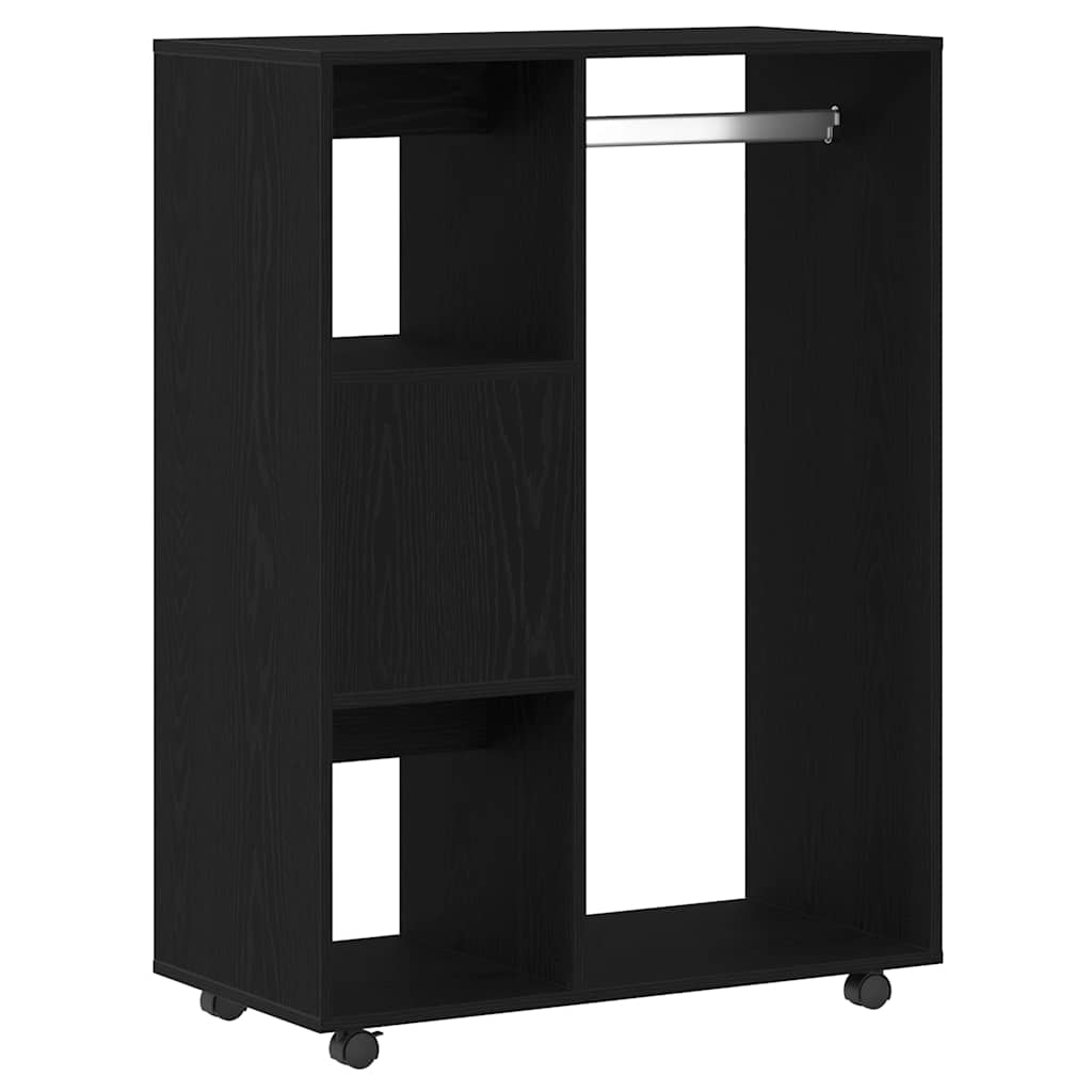 garderobe sort egetræ 80x40x110 cm konstrueret træ