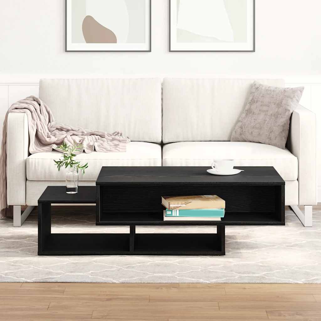 sofabord 105x55x32 cm konstrueret træ sort egetræsfarve