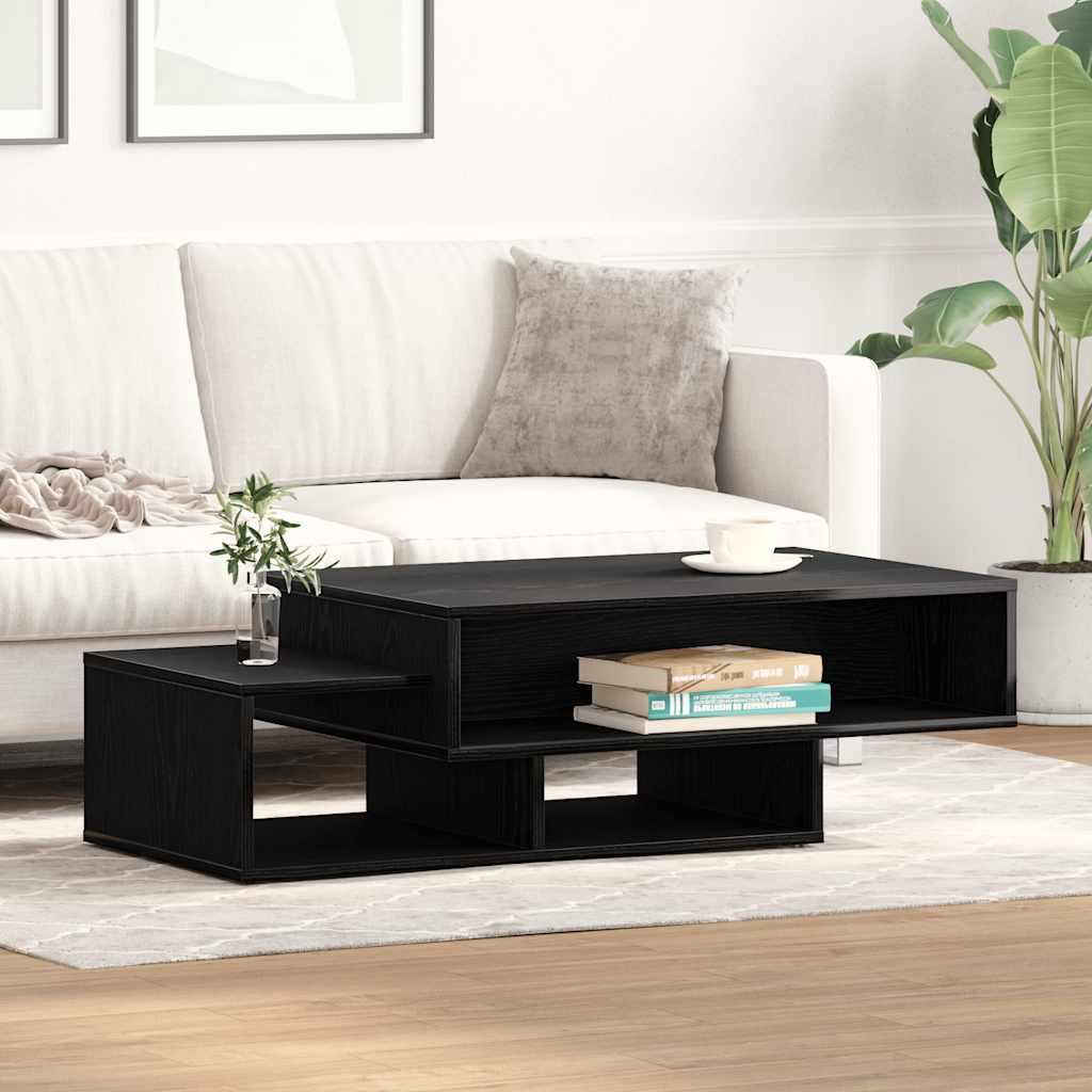 sofabord 105x55x32 cm konstrueret træ sort egetræsfarve