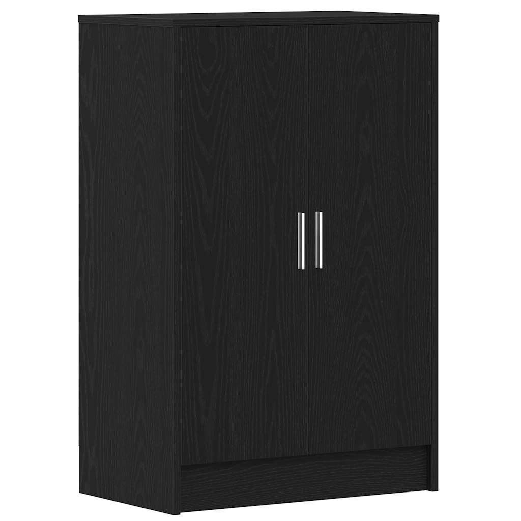 skoskab 60x35x92 cm konstrueret træ sort egetræ