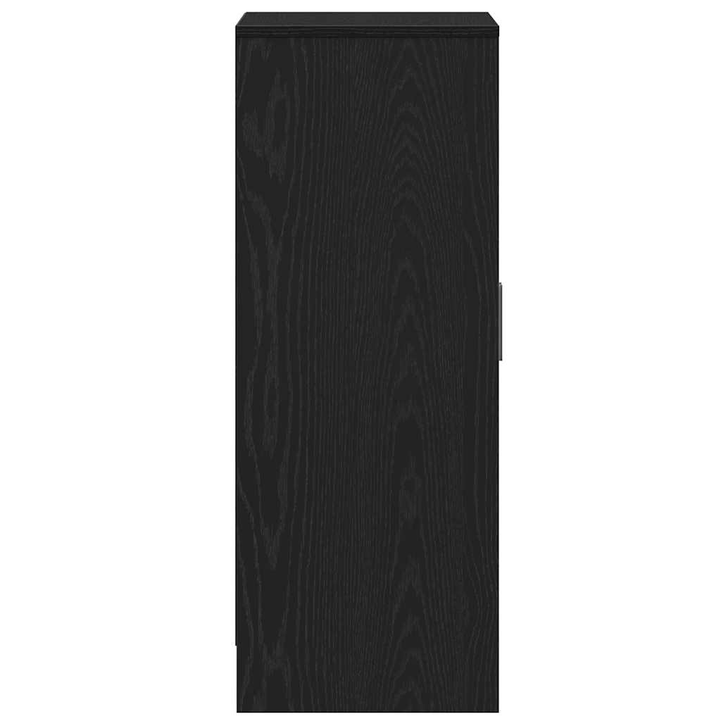 skoskab 60x35x92 cm konstrueret træ sort egetræ