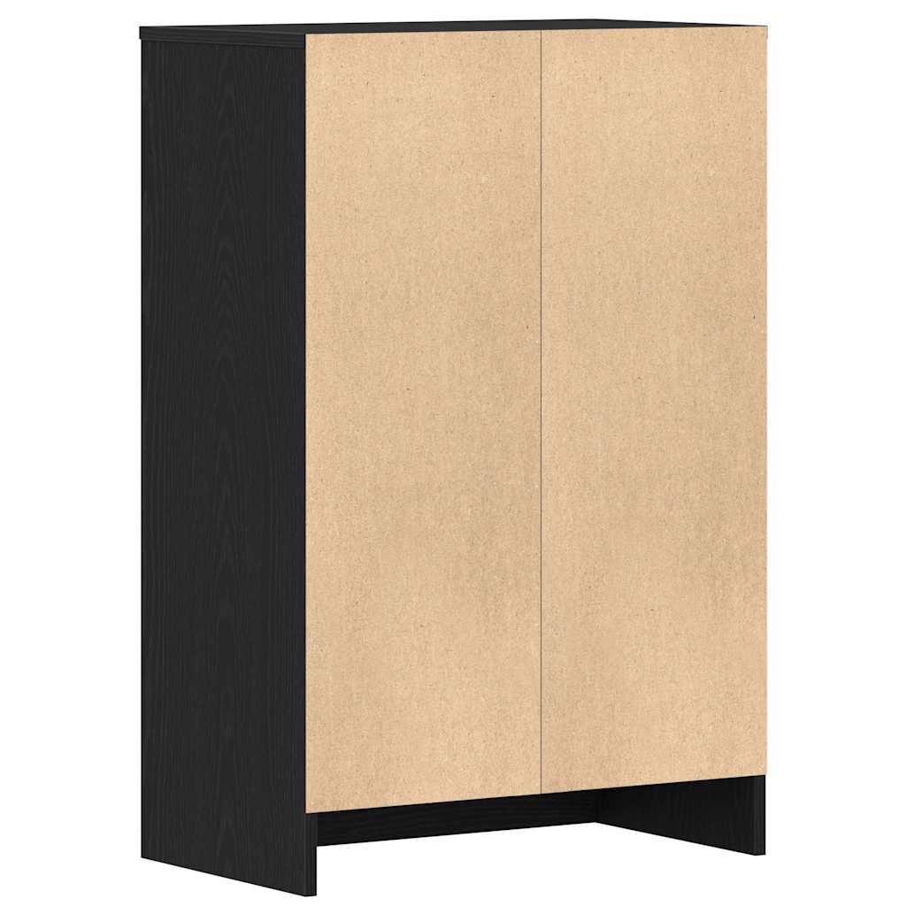 skoskab 60x35x92 cm konstrueret træ sort egetræ