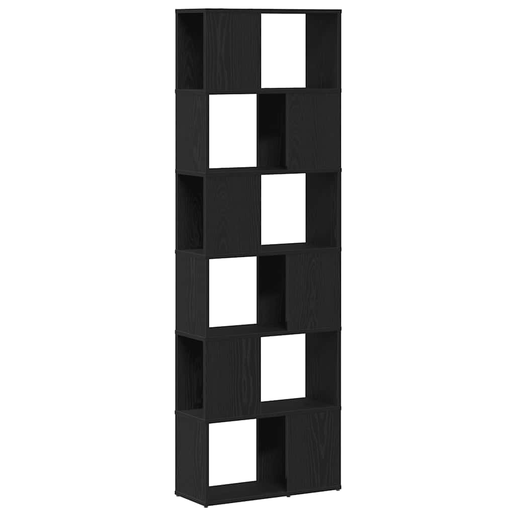 bogreol/rumdeler 60x24x186 cm sort egetræ