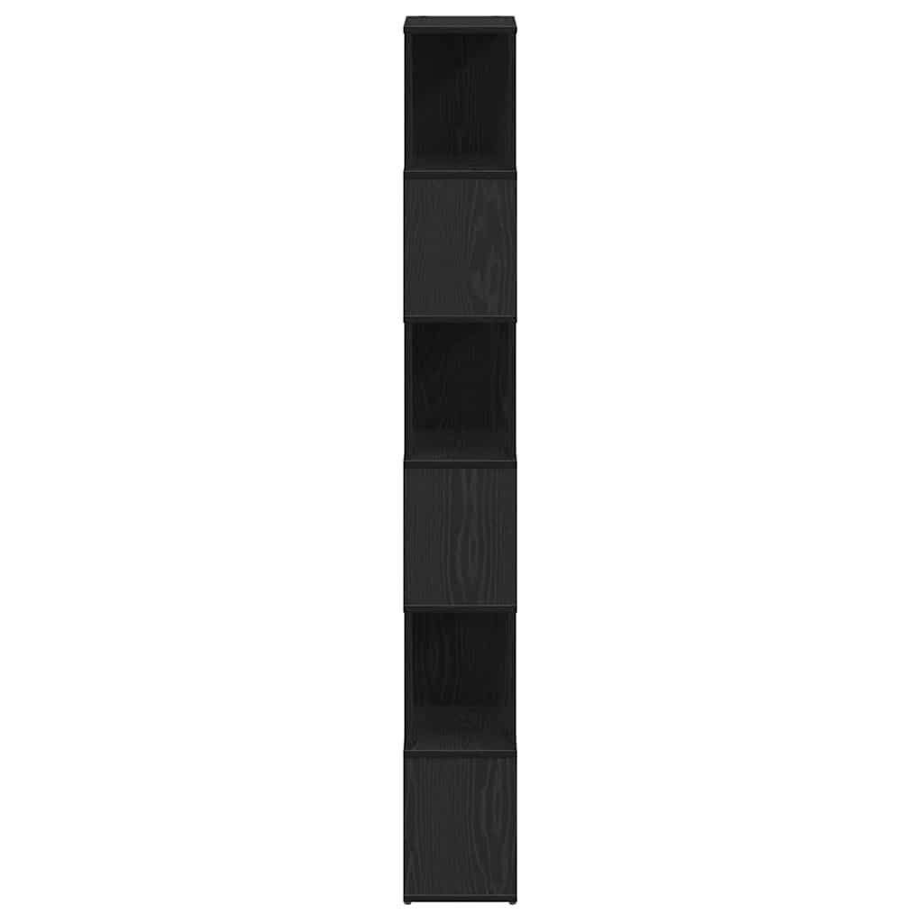 bogreol/rumdeler 60x24x186 cm sort egetræ