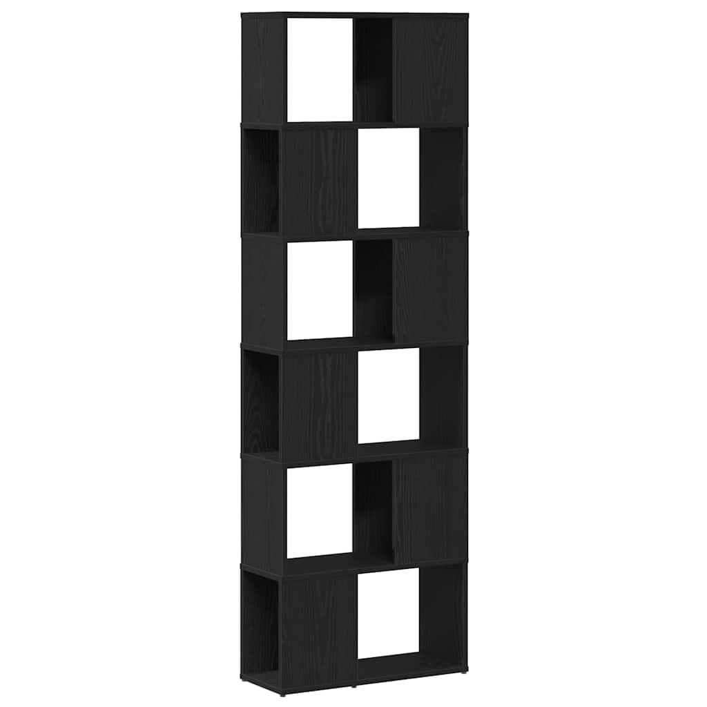 bogreol/rumdeler 60x24x186 cm sort egetræ