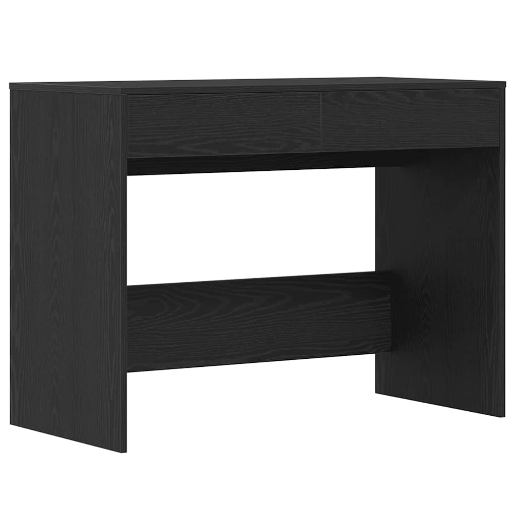 skrivebord 101x50x76,5 cm konstrueret træ sort egetræsfarve