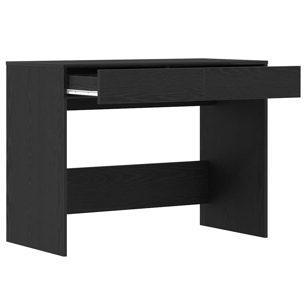skrivebord 101x50x76,5 cm konstrueret træ sort egetræsfarve