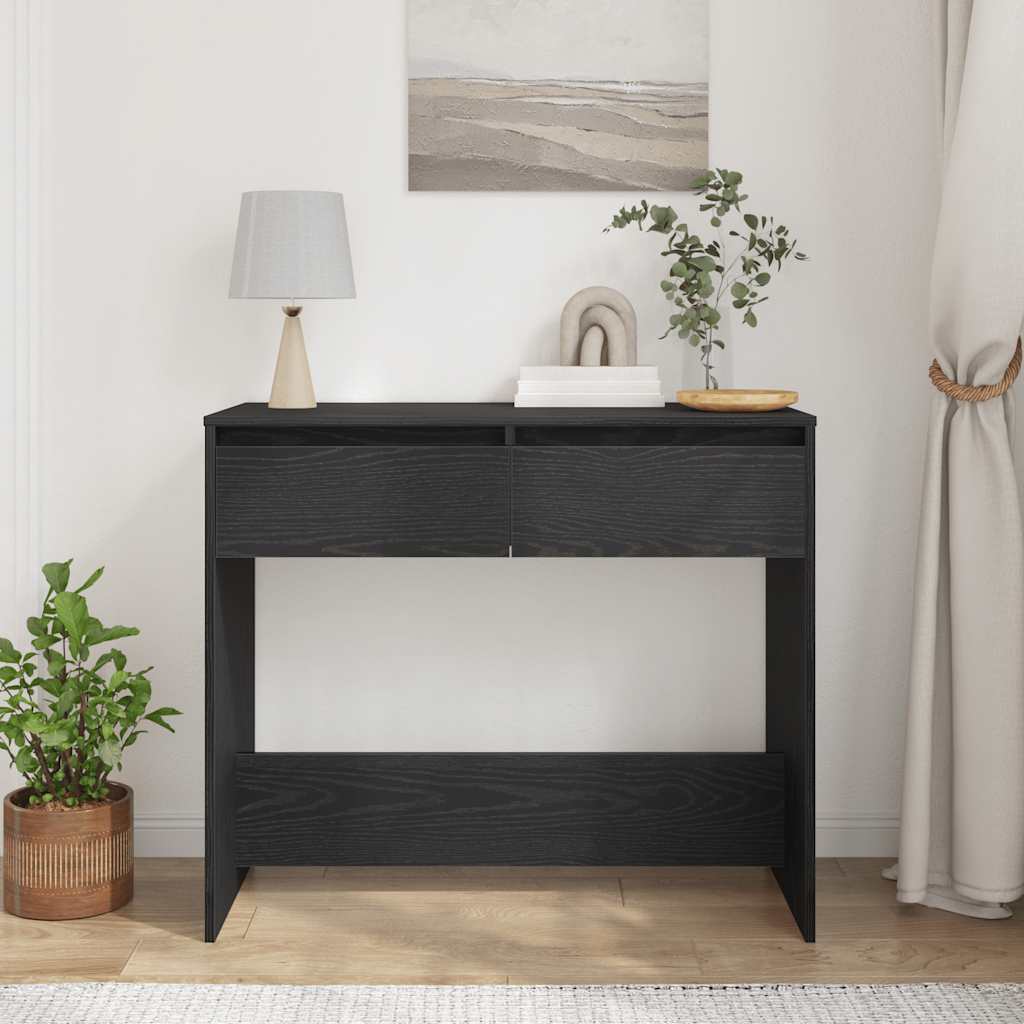 konsolbord 89x41x76,5 cm konstrueret træ sort egetræsfarve