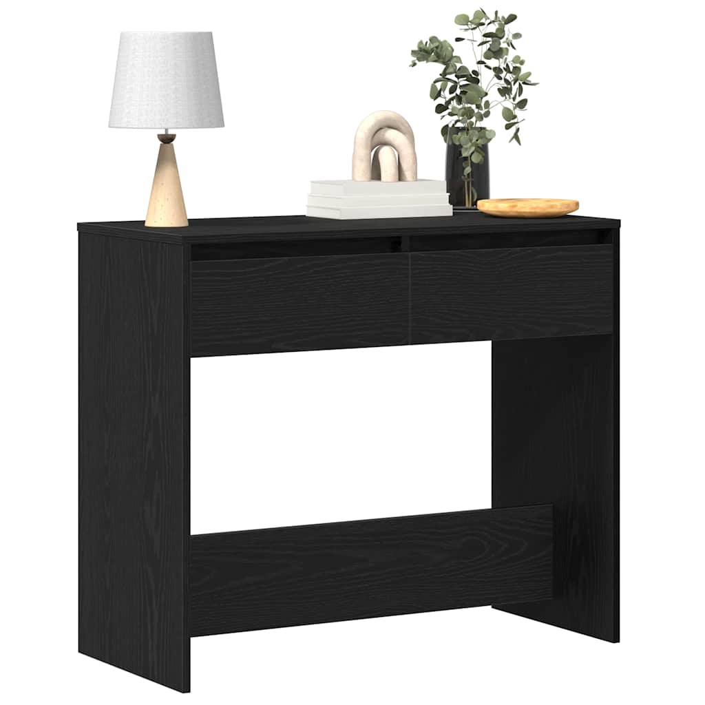 konsolbord 89x41x76,5 cm konstrueret træ sort egetræsfarve