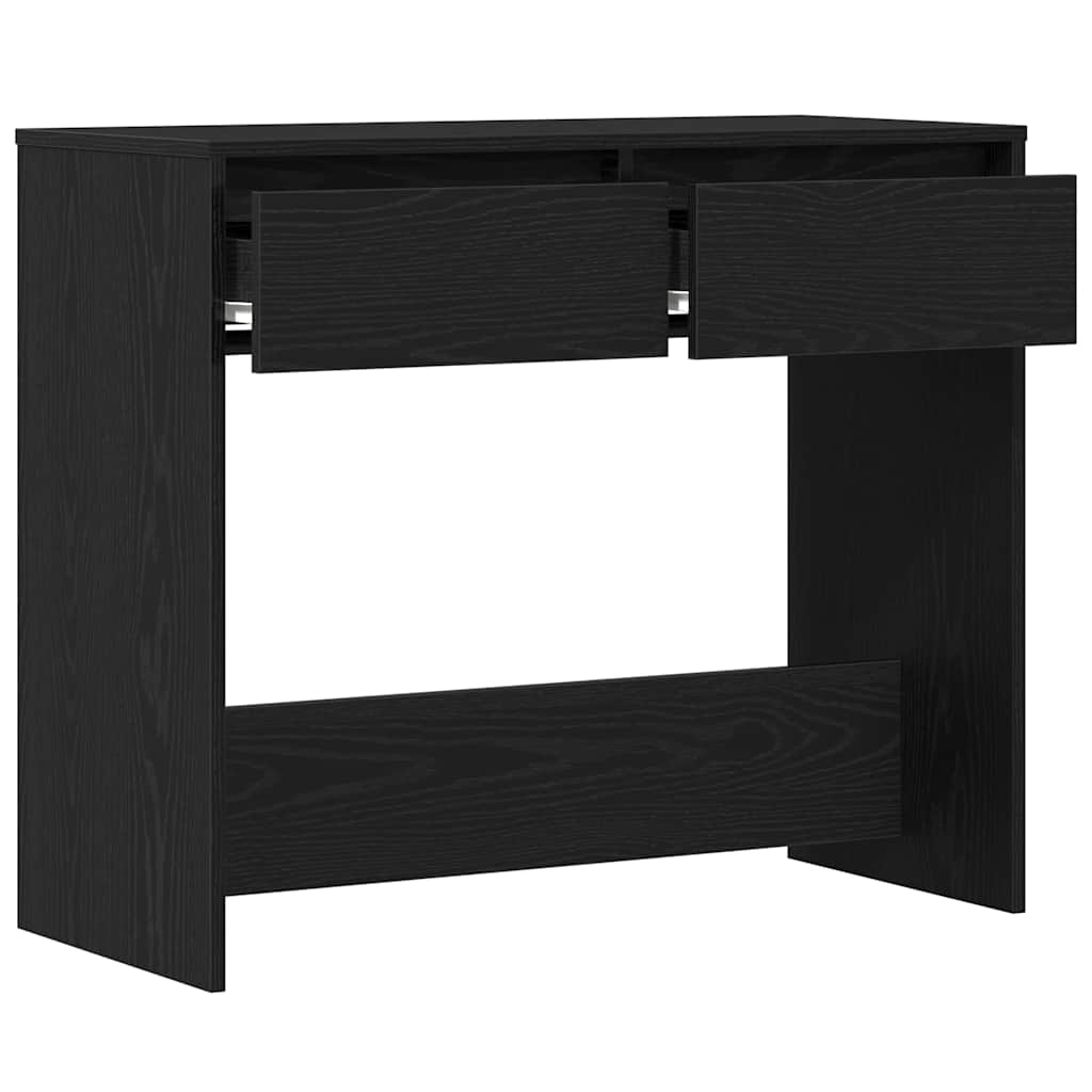 konsolbord 89x41x76,5 cm konstrueret træ sort egetræsfarve