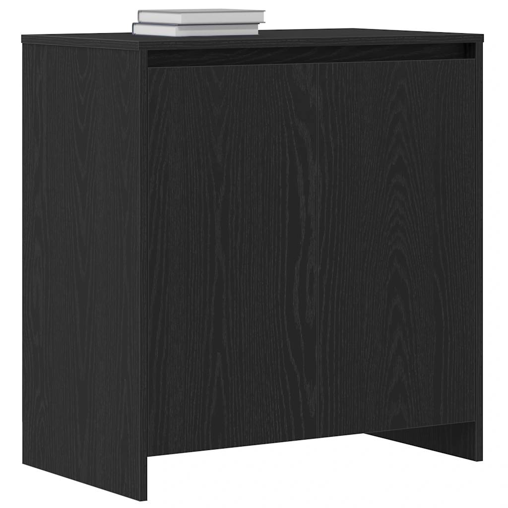 skænk sort egetræ 70x41x75 cm konstrueret træ