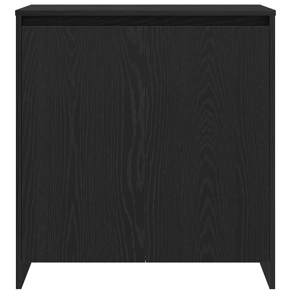 skænk sort egetræ 70x41x75 cm konstrueret træ