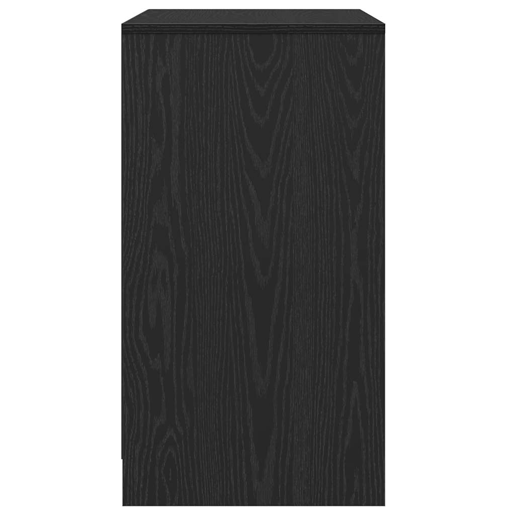 skænk sort egetræ 70x41x75 cm konstrueret træ