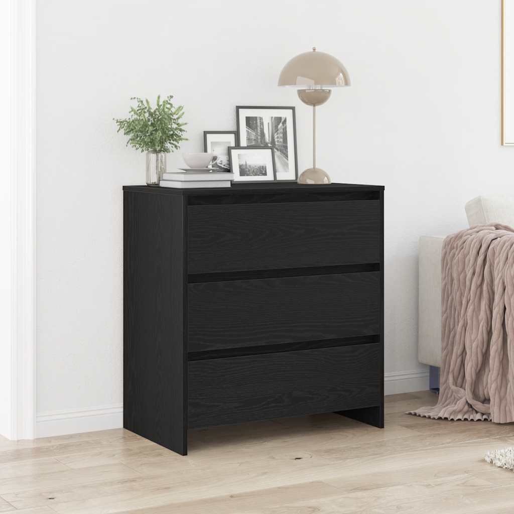 skænk 70x41x75 cm konstrueret træ sort egetræsfarve
