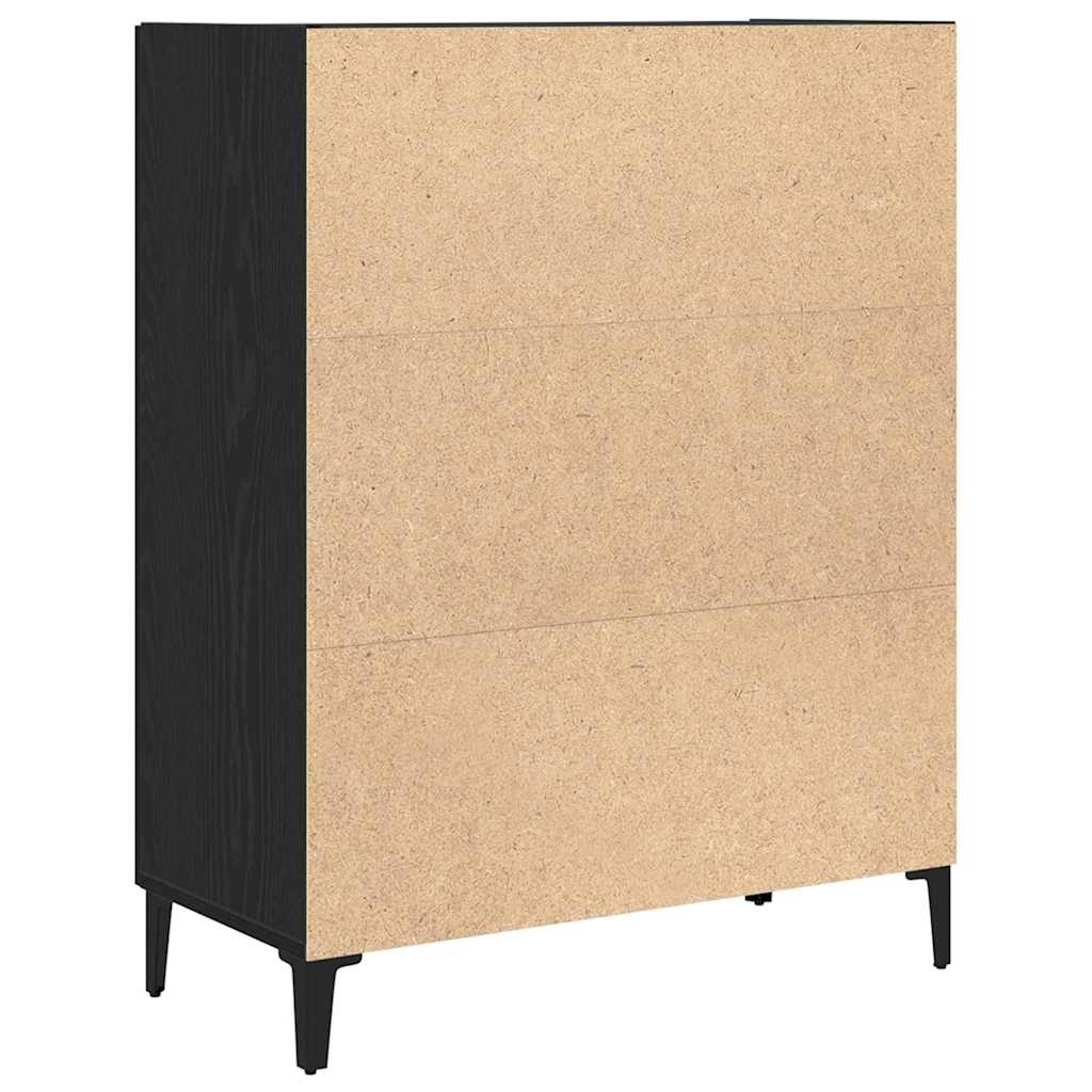 skænk 69,5x34x90 cm konstrueret træ sort egetræsfarve