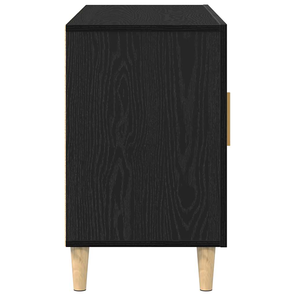 skænk 100x36x60 cm konstrueret træ sort egetræsfarve