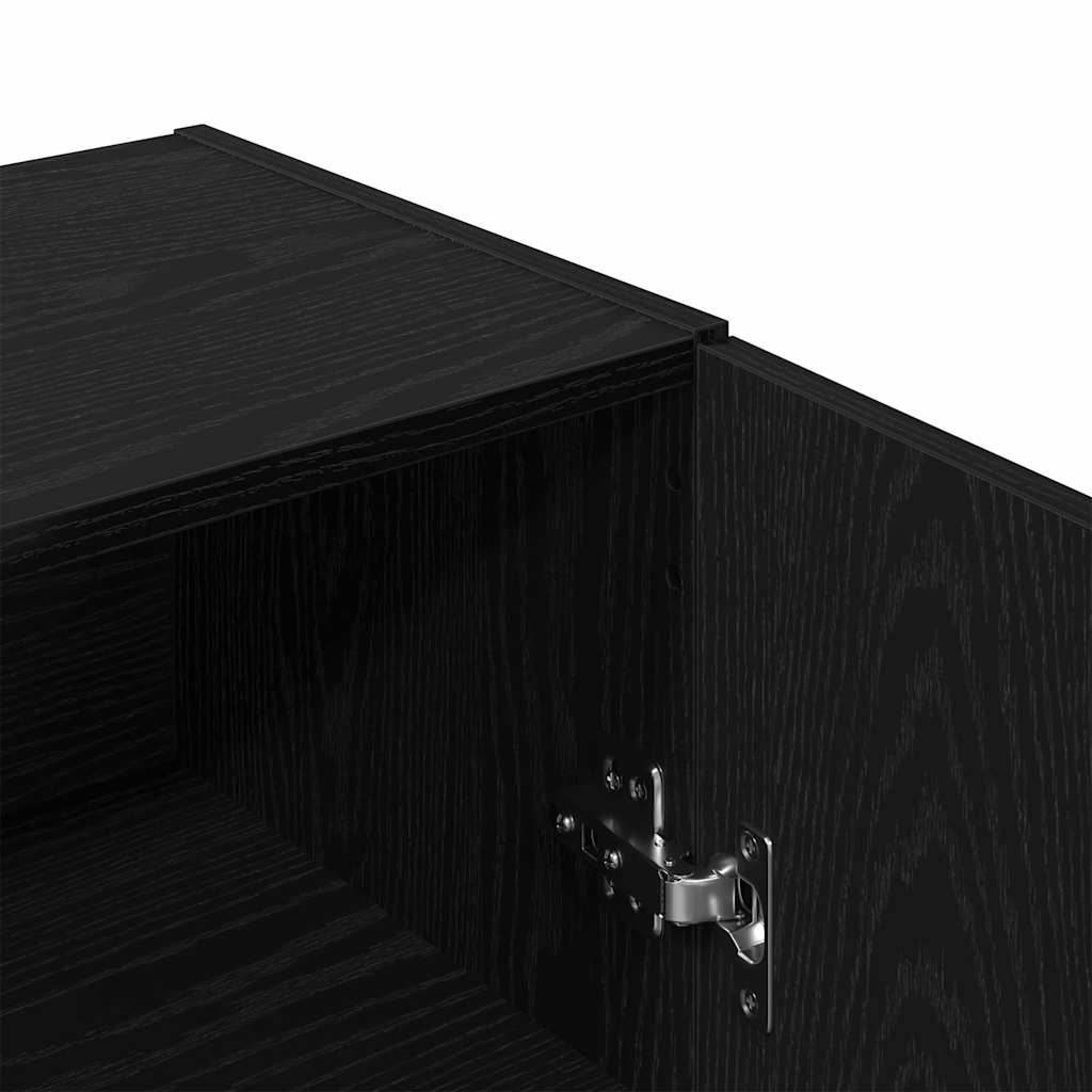 skænk 100x36x60 cm konstrueret træ sort egetræsfarve