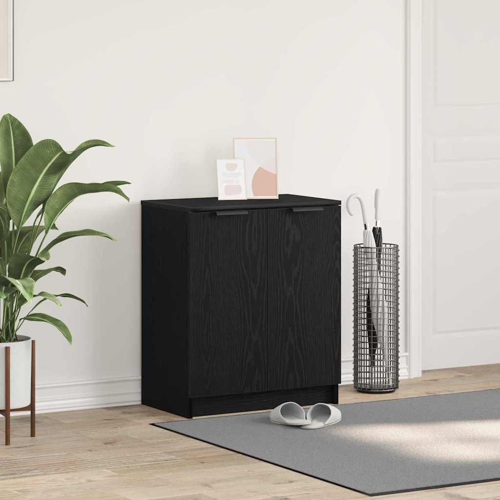 Sko skab med hylde Sort eg 59 x 35 x 70 cm Konstrueret træ