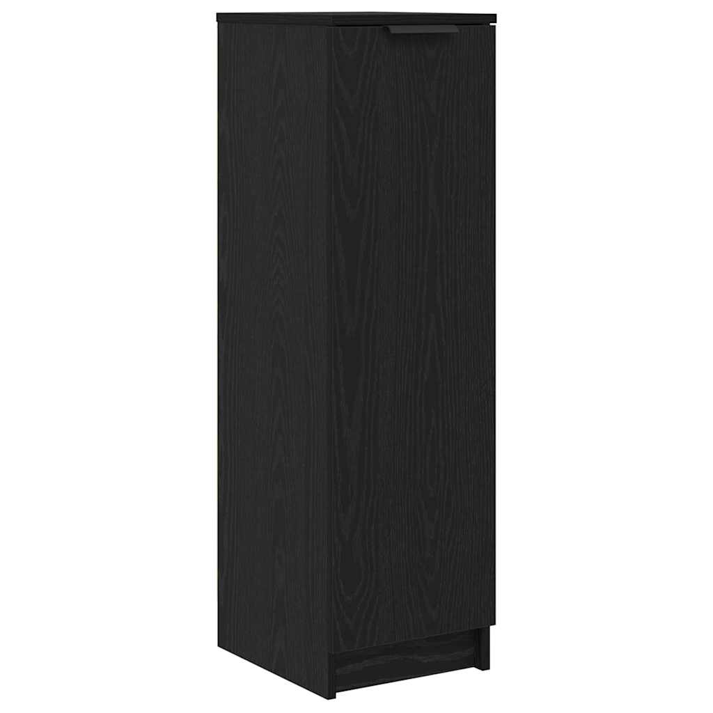Sko skab med hylde Sort eg 29,5 x 35 x 101 cm Konstrueret træ