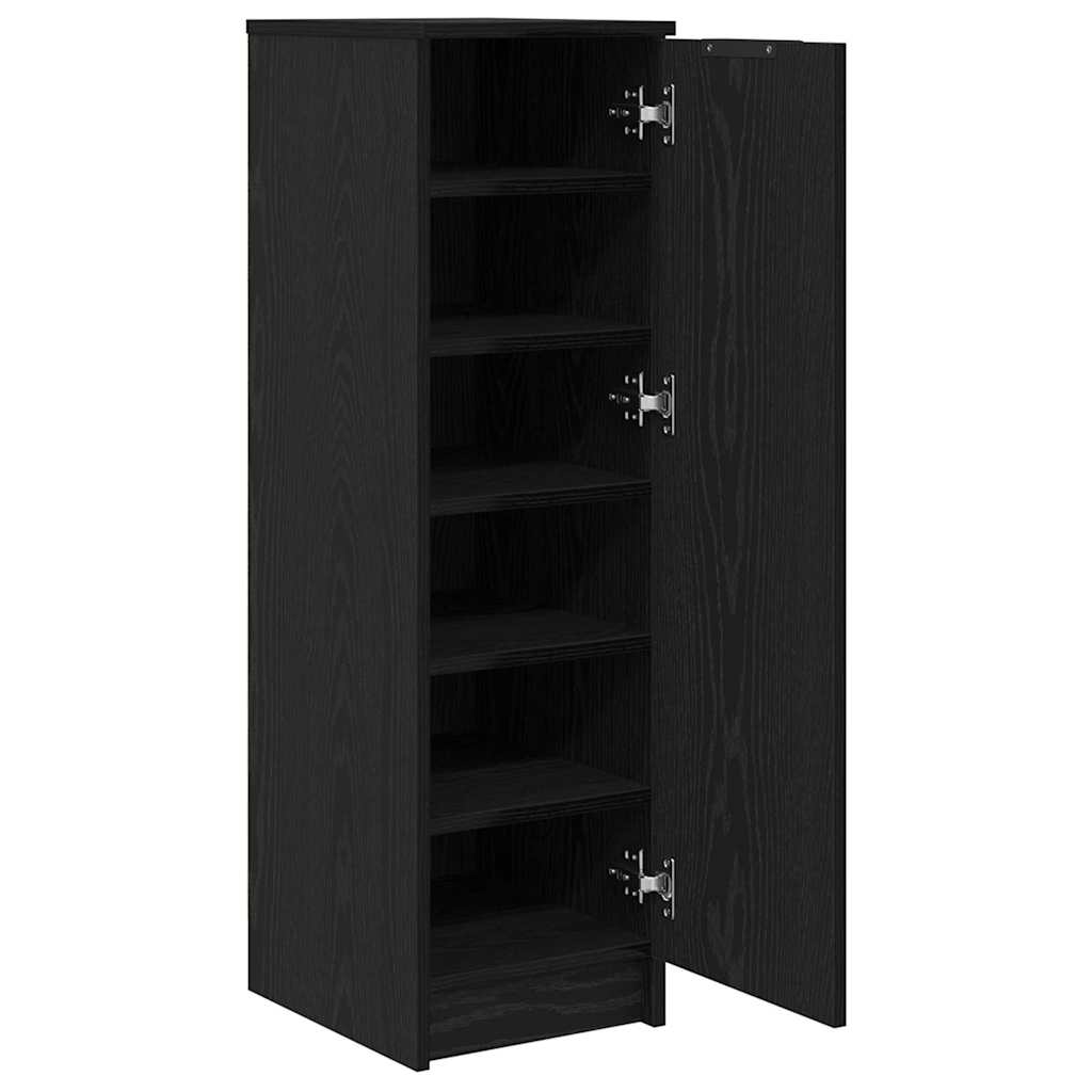 Sko skab med hylde Sort eg 29,5 x 35 x 101 cm Konstrueret træ