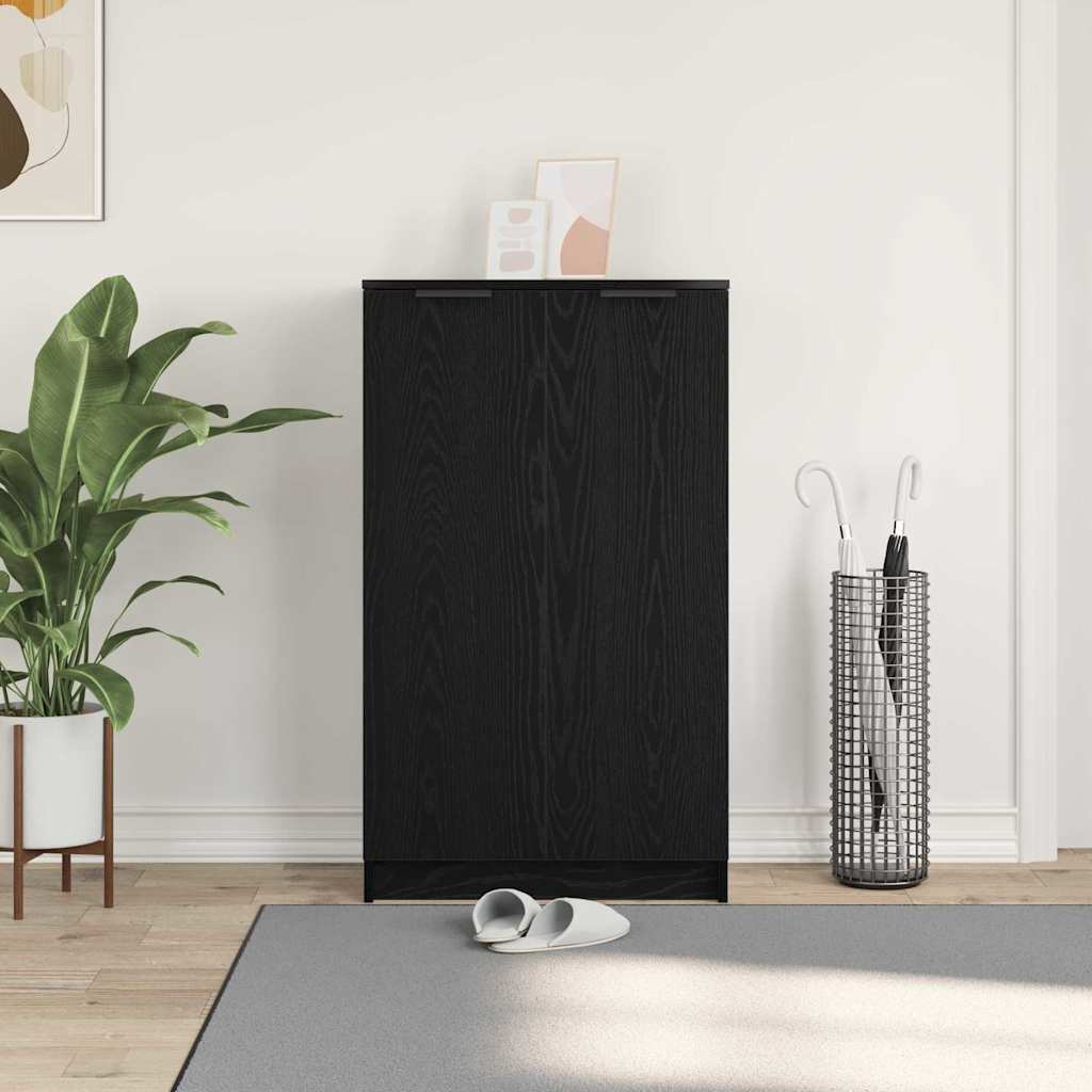 Sko skab med hylde Sort eg 59 x 35 x 100 cm Konstrueret træ