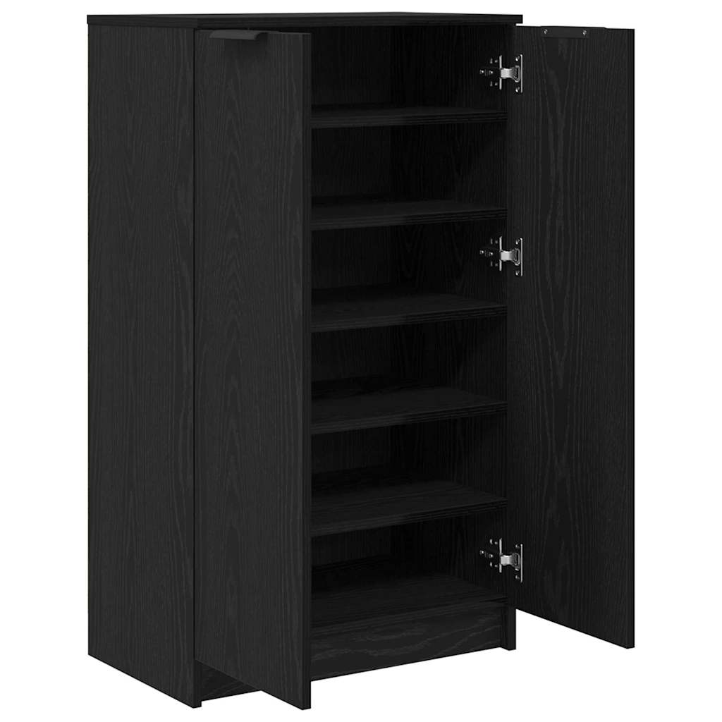 Sko skab med hylde Sort eg 59 x 35 x 100 cm Konstrueret træ