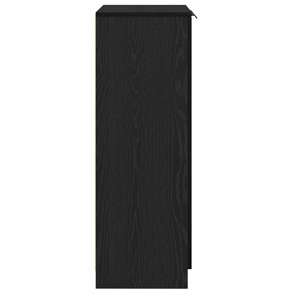 Sko skab med hylde Sort eg 59 x 35 x 100 cm Konstrueret træ