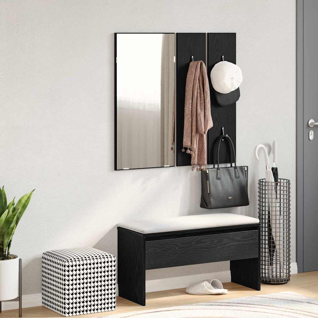 Entremøbelsæt 4 stk. Sort eg 80 x 30,5 x 40 cm Konstrueret træ